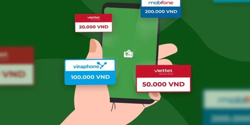 Mua thẻ cào của ba nhà mạng Viettel, Vinaphone và Mobiphone