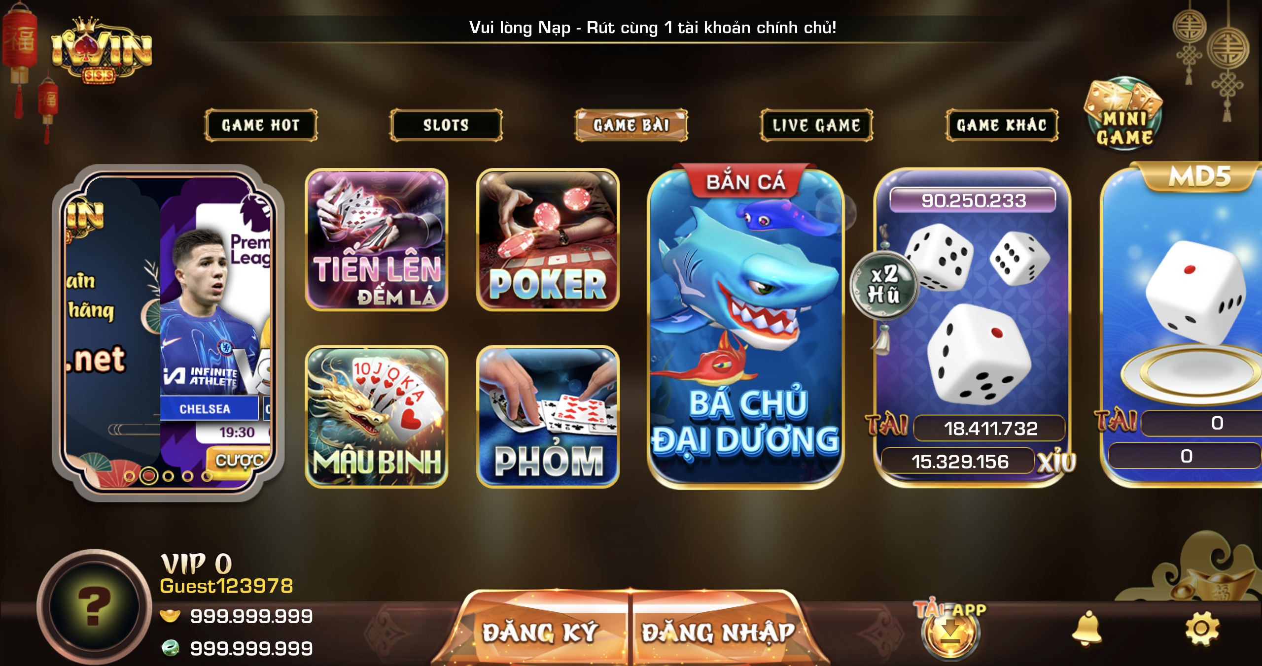 chơi game bài iwin